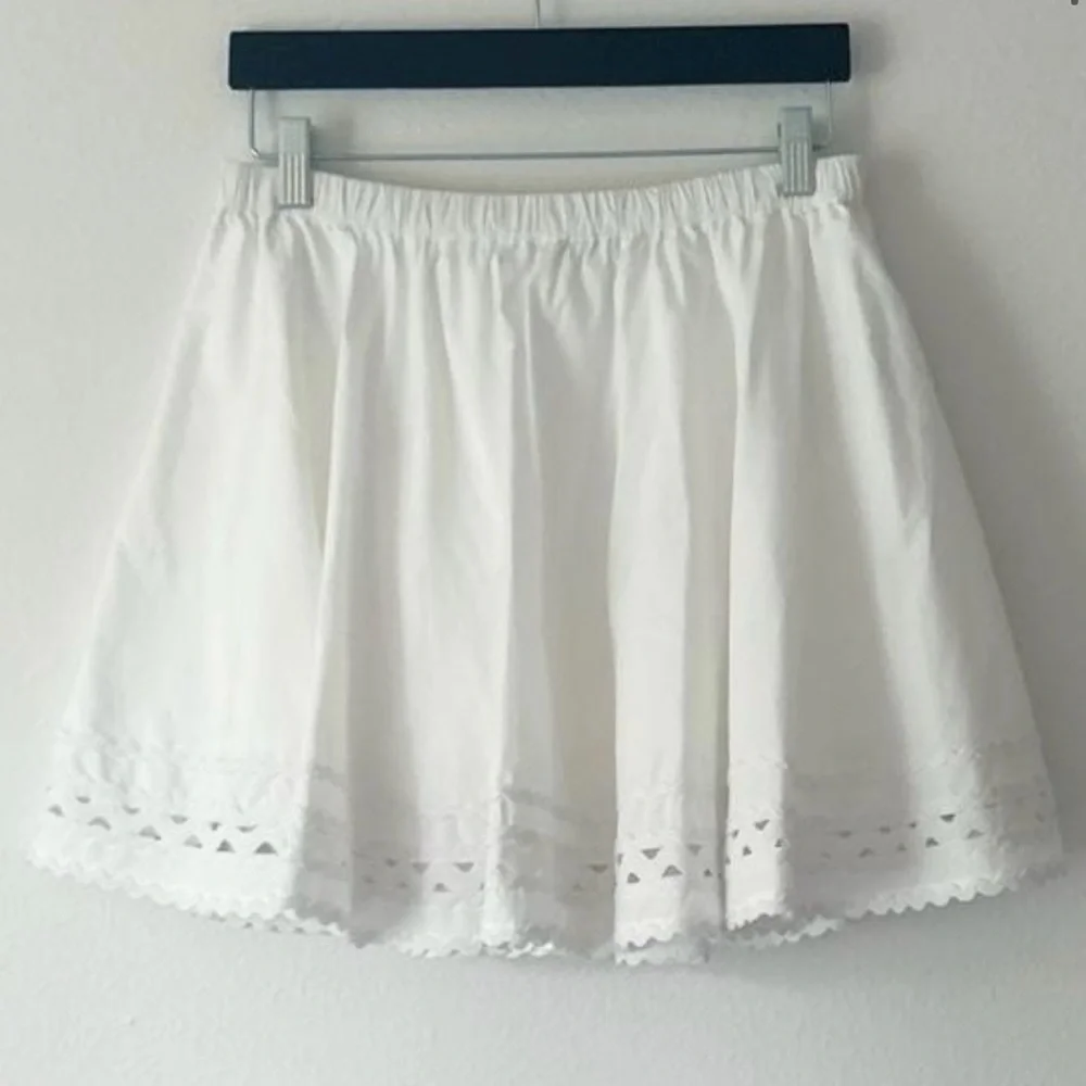 J Crew Women’s White Eyelet Trim Skirt
